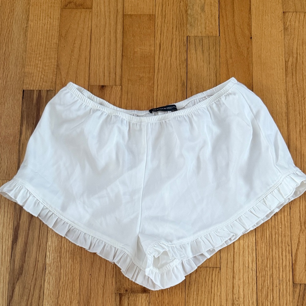 Brandy white satin shorts